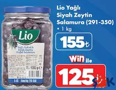 LİO YAĞLI SİYAH ZEYTİN SALAMURA (291-350) 1 KG LİO YAĞLI SİYAH ZEYTİN SALAMURA (291-350) 1 KG